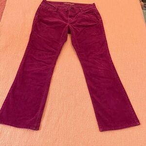 W33L29.75” Women's flared sweatheart corduroy Pants in pinkish purple
